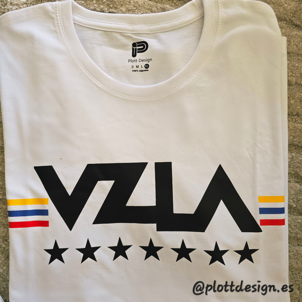 Camiseta Vzla, estrellas y bandera