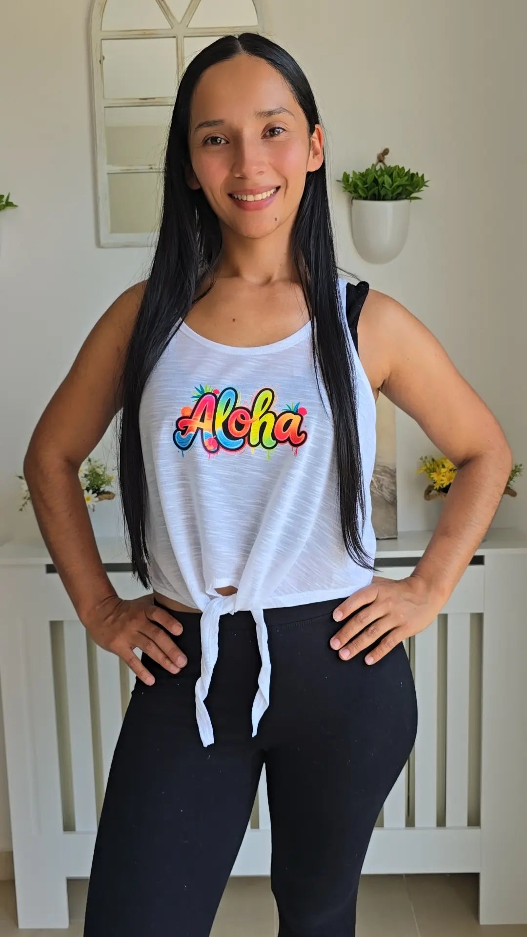 Camiseta Playera Blanca Aloha