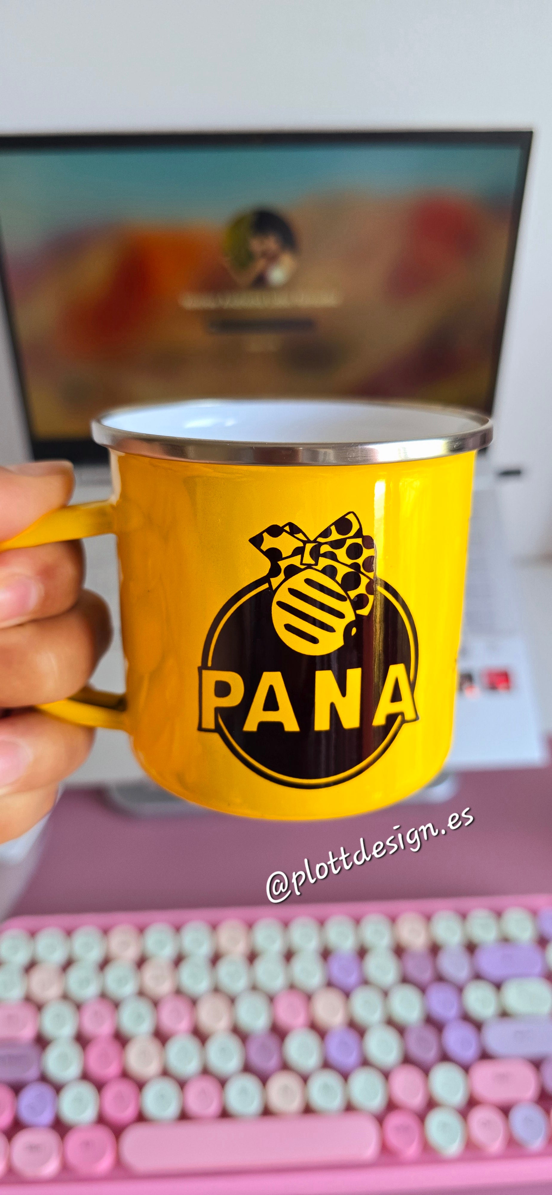 Taza de enamel diseño pana